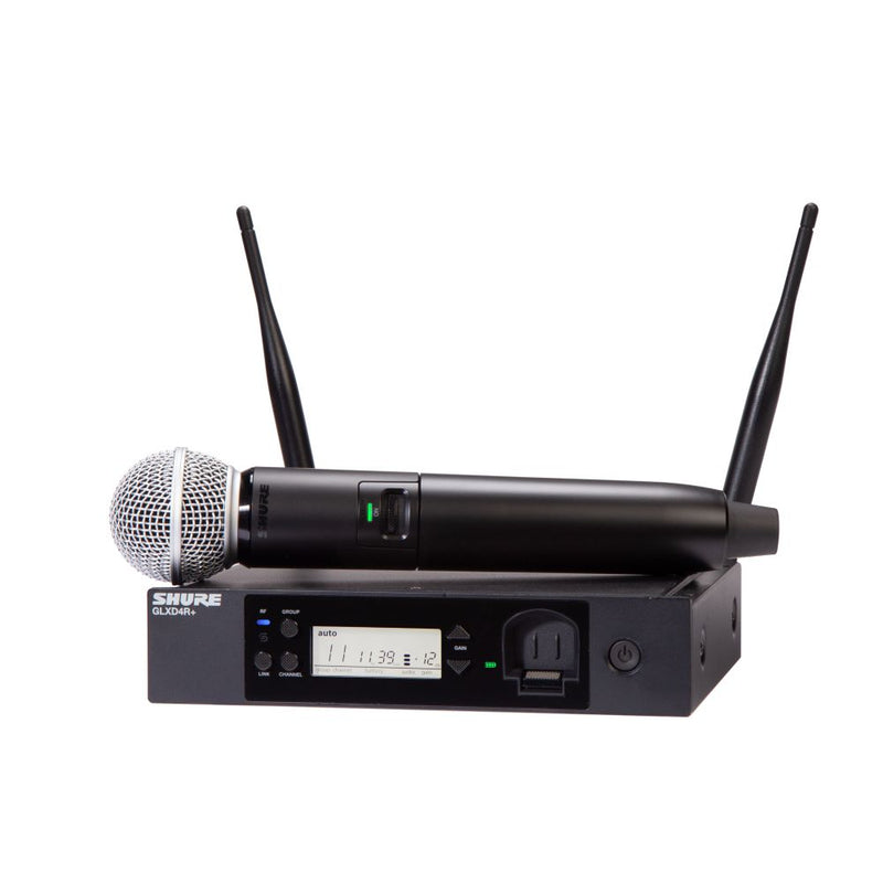 Shure GLXD24R+/SM58-Z3 Dual Band Wireless System with GLXD4R+ Half-rack Receiver and SM58® Handheld Transmitter