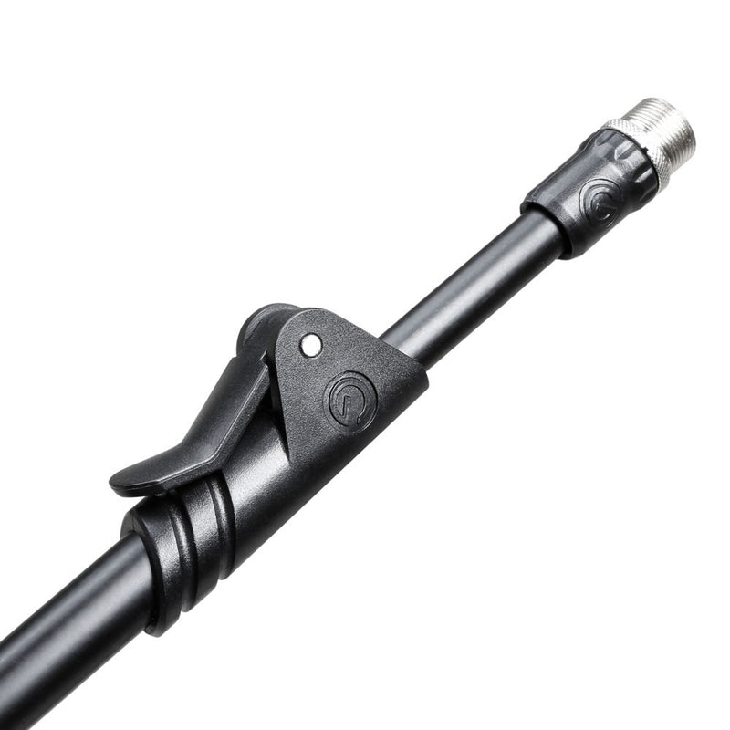Gravity GR-GMS2322B Pied de microphone avec base ronde et flèche télescopique à réglage en 2 points longue