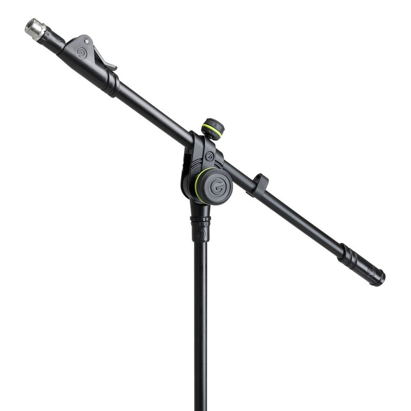 Gravity GR-GMS4222B Pied de microphone court avec base de trépied pliable et perche télescopique à réglage en 2 points