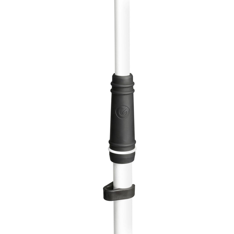 Gravity GR-GMS4322W Pied de microphone avec base de trépied pliable et perche télescopique à réglage en 2 points - Blanc