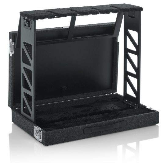 Gator GTRSTD4 Compact Rack Style Four Guitar Stand That Folds Into Case