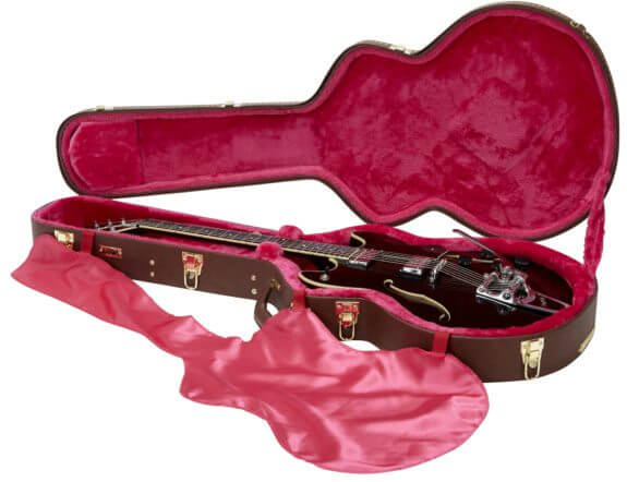 Gator GW-335-BROWN Deluxe Wood Series Étui en bois semi-creux pour guitare de luxe