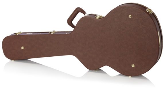 Gator GW-335-BROWN Deluxe Wood Series Étui en bois semi-creux pour guitare de luxe