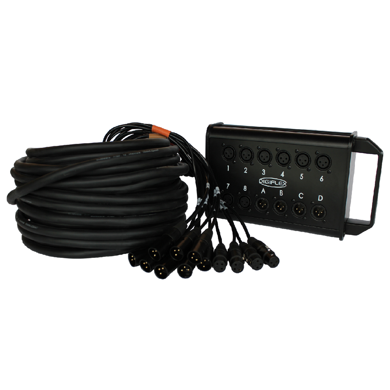 Digiflex He8-4X-50 Neutrik Rean Connectors Black Connectors With Gold Contacts - Red One Music