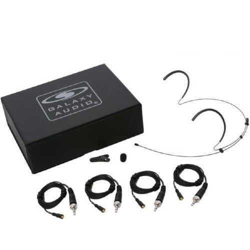 Galaxy Audio HSM8-OBK-4SEN Microphone omnidirectionnel double oreille noir avec 4 câbles pour Sennheiser