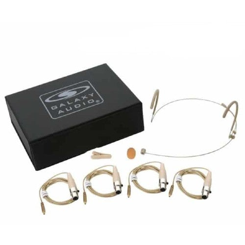 Galaxy Audio HSM8-UBG-4GAL Microphone casque unidirectionnel double oreille beige avec 4 câbles pour Galaxy Audio