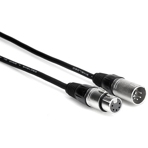Hosa DMX-5100 Câble d'extension DMX 5 broches XLR mâle vers XLR 5 broches femelle – 100'