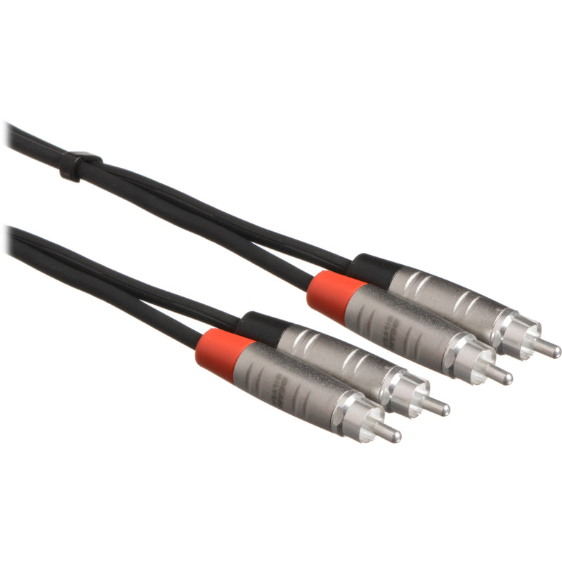Hosa HRR-003X2 Pro Stereo Interconnect, Dual REAN RCA to Same - 3'