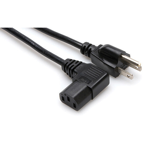 Hosa PWC-141.5R Cordon d'alimentation de remplacement à 3 broches mâle vers angle droit IEC femelle - 1,5'