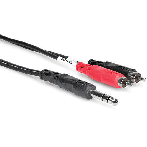 Hosa TRS-203 Stereo 1/4" Male to 2 RCA Male Y-Cable (10')