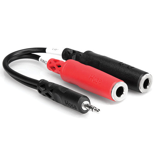 Hosa YMP-137 Stereo Mini (3.5mm) Male to 2 1/4" Mono Female Cable (6")