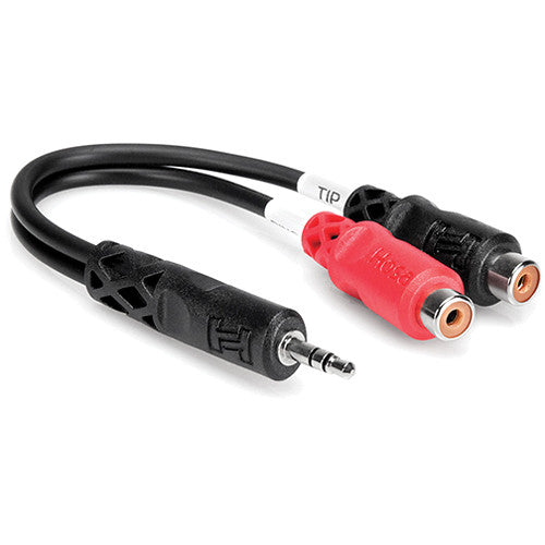 Hosa YRA-154 Stereo 3.5mm Mini Phone Male to 2 RCA Female Y-Cable - 6"