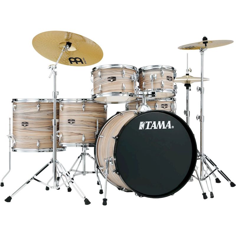 Tama IE62CNZW Imperialstar IE62C 6-Piece Complete Drum Set (Natural Zebrawood Wrap)