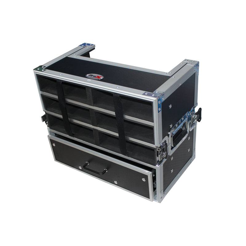 Étui pour microphone sans fil ProX XS-6WM3DR pour 6 unités + rangement portable avec tiroir