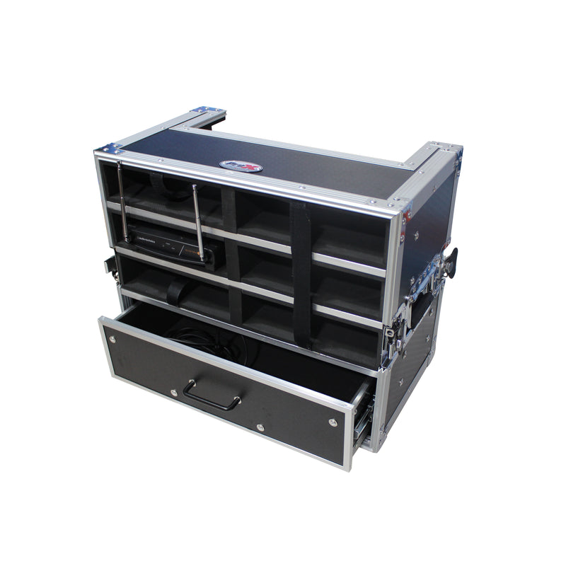 Étui pour microphone sans fil ProX XS-6WM3DR pour 6 unités + rangement portable avec tiroir