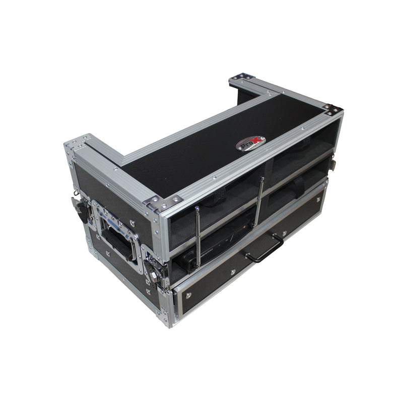 ProX XS-4WM2DR Wireless Microphone Case for 4 Units & Handheld Storage Plus 1 (2U) Drawer