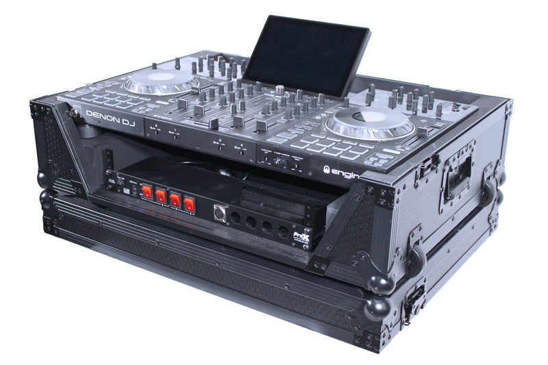 ProX XS-PRIME4WBL2U Flight Case for Denon Prime 4 Standalone DJ System W-2U Rackspace & Wheels