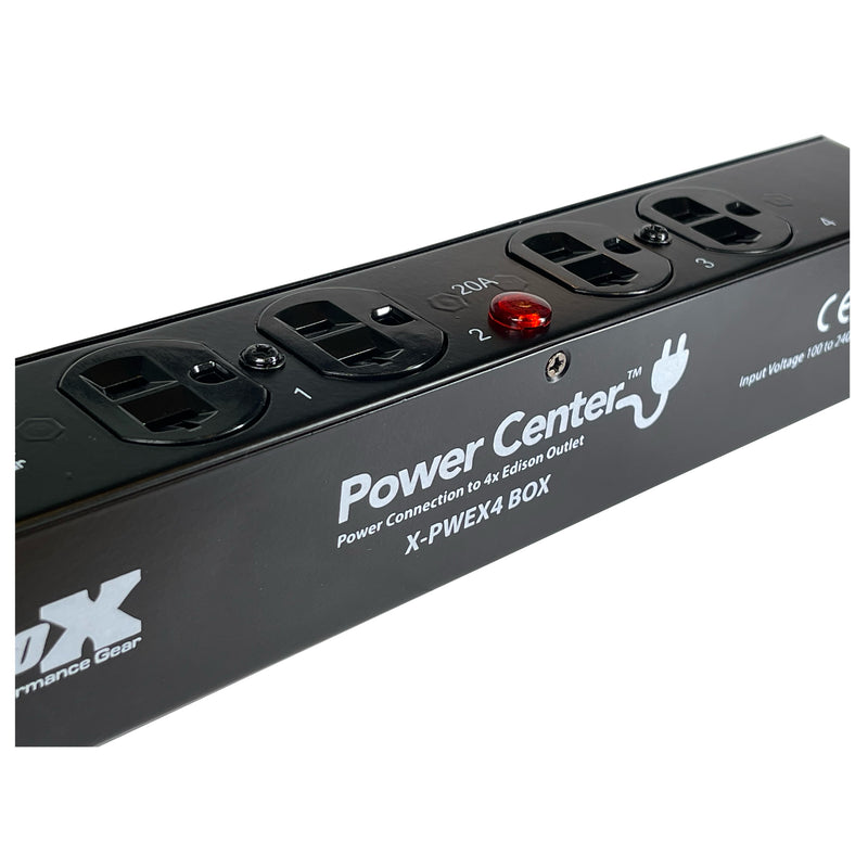 ProX X-PWEX4BOX Power Connector to 4-Way Edison Power Outlet
