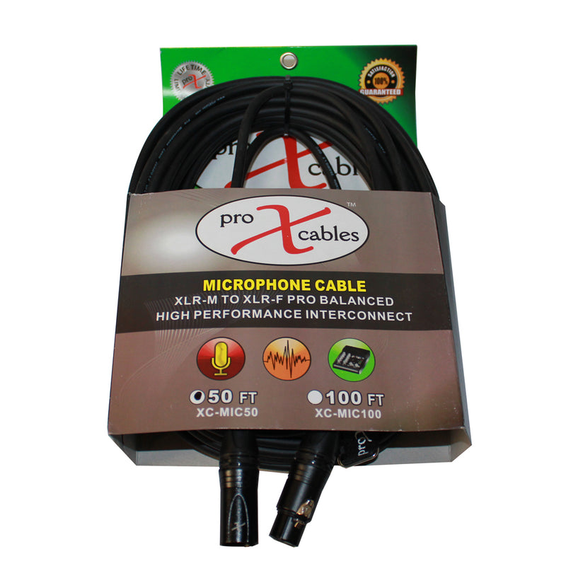 ProX XC-MIC50 50 Ft. Balanced XLR3-F to XLR3-M High Performance Microphone Cable