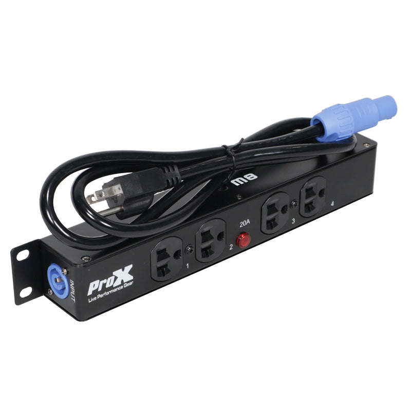 ProX X-PWEX4BOX Power Connector to 4-Way Edison Power Outlet