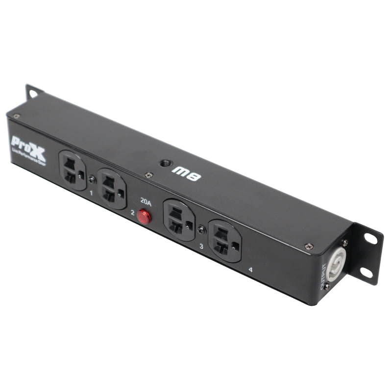 ProX X-PWEX4BOX Power Connector to 4-Way Edison Power Outlet
