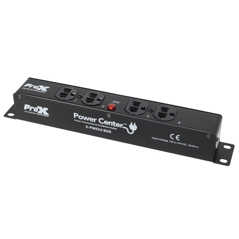 ProX X-PWEX4BOX Power Connector to 4-Way Edison Power Outlet