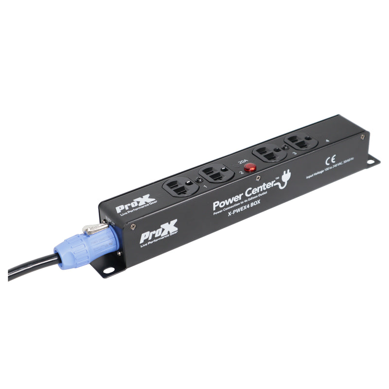 ProX X-PWEX4BOX Power Connector to 4-Way Edison Power Outlet