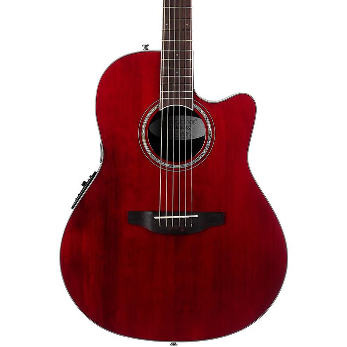 Ovation CS24-RR Celebrity Standard Series – Guitare électro-acoustique Lyrachord de profondeur moyenne – Bordeaux