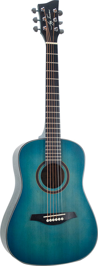 Jay Turser JTA52-SBL Guitare acoustique 6 cordes à l'échelle 1/2 (bleu satiné)