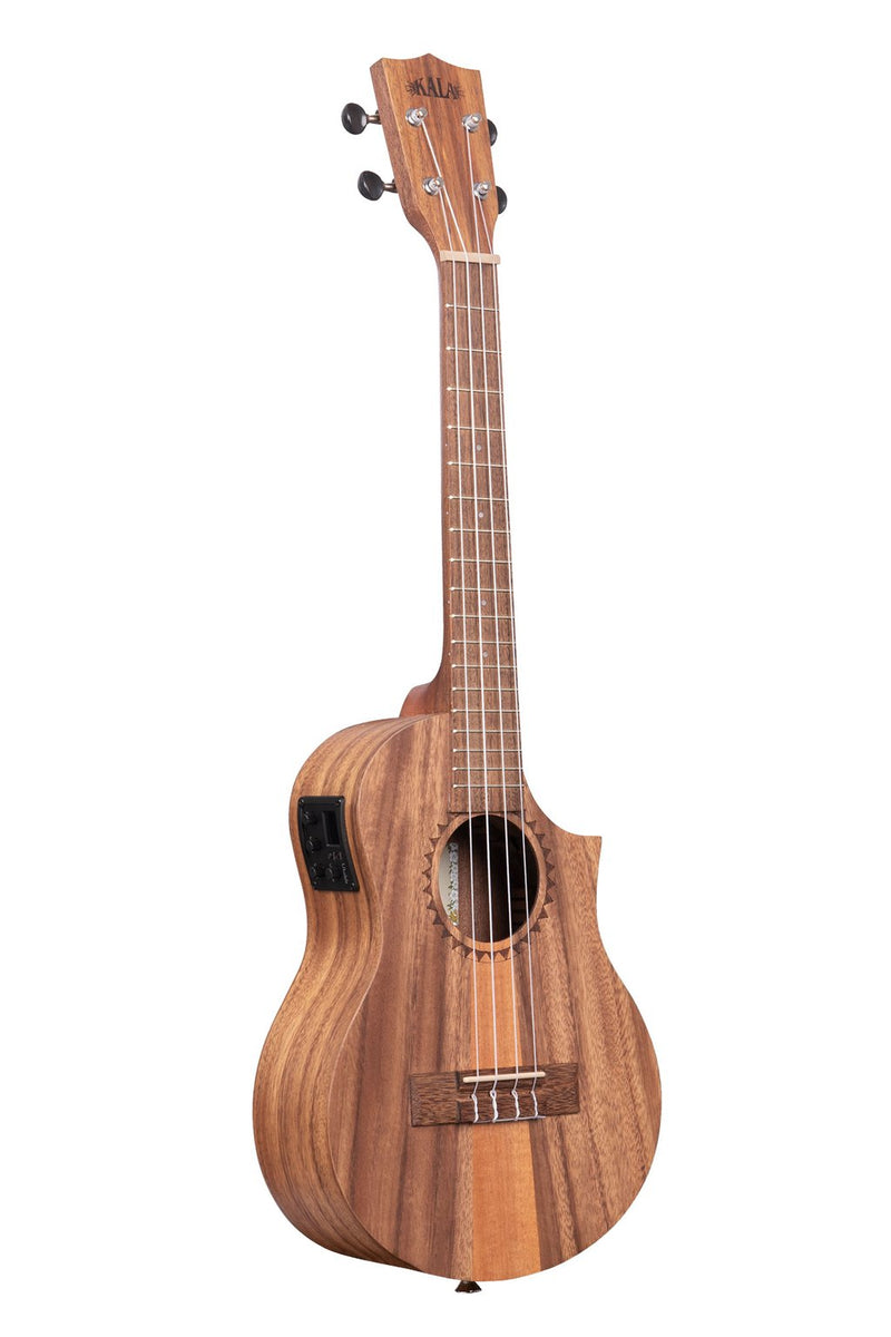 Kala KA-TK-T-CE Ukulélé ténor tri-top satiné avec pan coupé et égaliseur - Teck