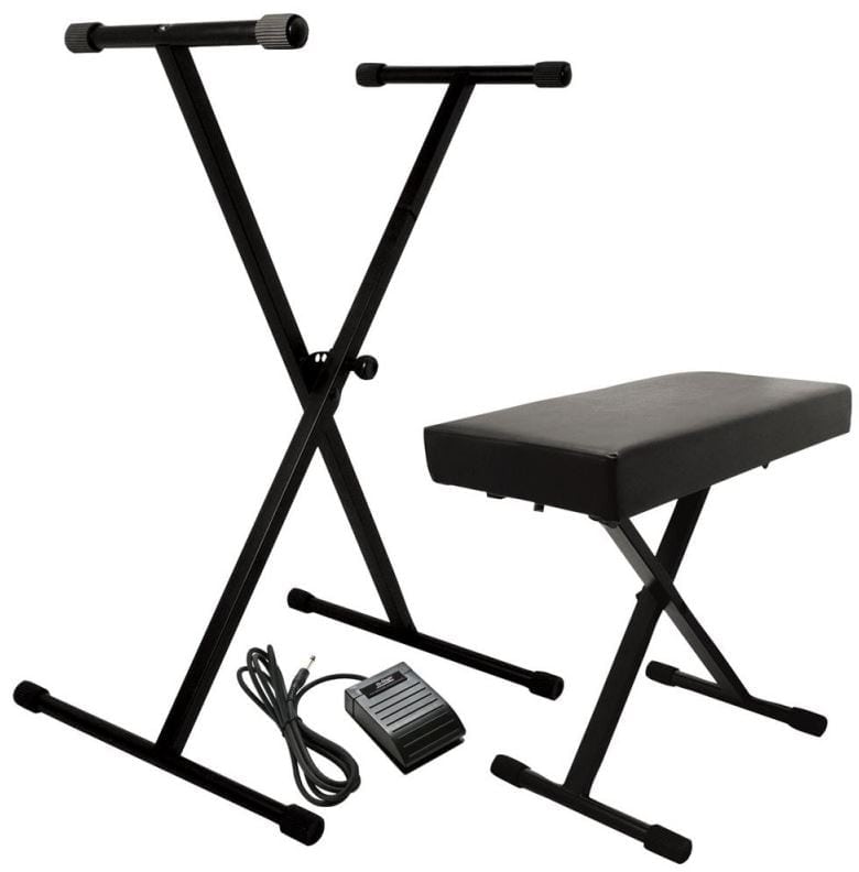 On-Stage KPK6520-BB Keyboard Stand and Bench Pack With Keyboard Sustain