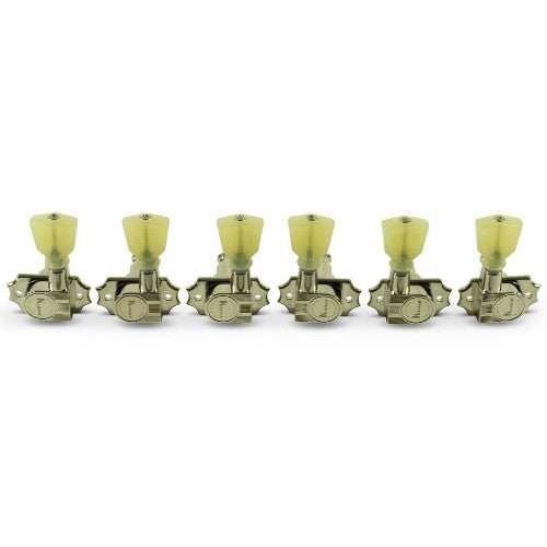 Kluson KRG-3-NP 3+3 Revolution Pearloid Button Tuner Set - Nickel