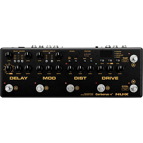NuX CERBERUS Pédale d'effet guitare multifonction Routage intérieur Chargeur IR Overdrive analogique Distorsion Effets de modulation de retard numérique