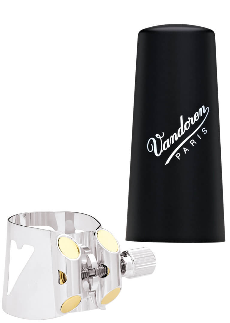 Vandoren LC04CCBP Optimum Ligature w/Plastic Cap For Contrabass Clarinet (Silver)