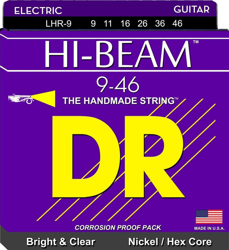 DR Handmade Strings LHR-9/46 Hi-Beam Lite Electric Guitar Strings - Light to Medium (9-46)