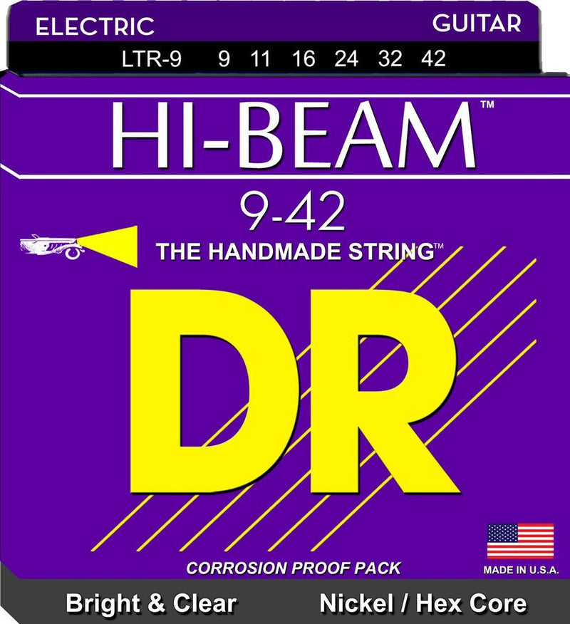 DR Handmade Strings LTR-9 Hi-beam Electric Guitar Strings - Light (9-42)