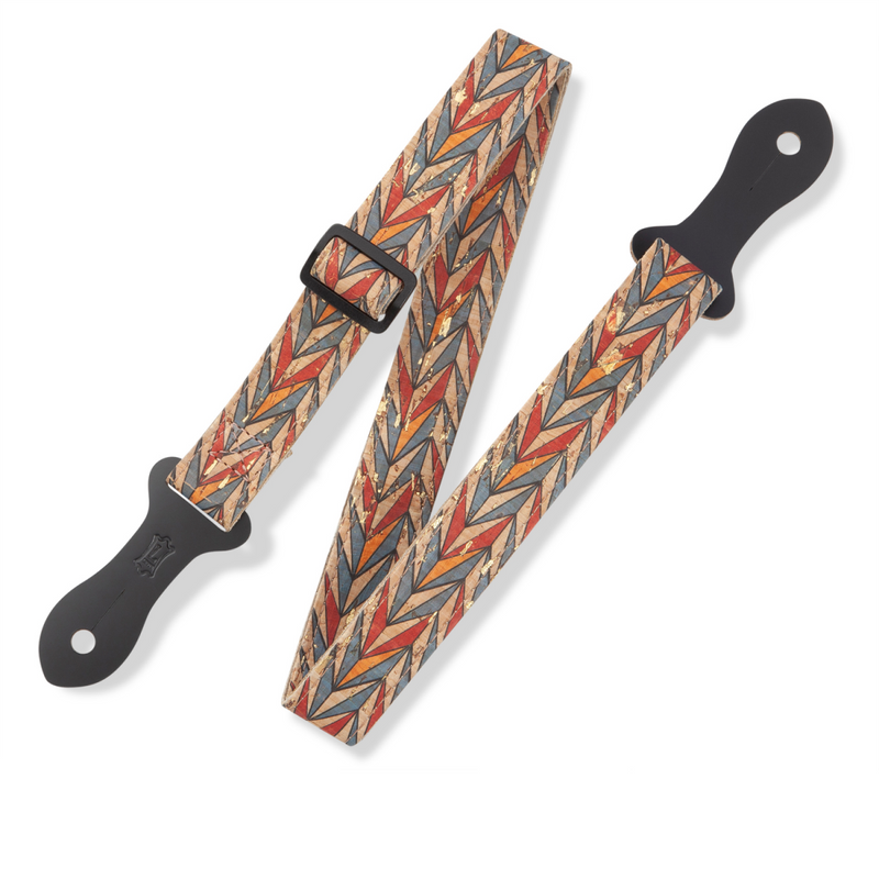 Levy’s MX23ALL-002 Folk Instruments Chevron Mandolin & Ukulele Guitar Strap - Youth (Natural Cork)