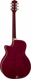 Luna FLO LOT QM Flora Lotus Acoustic/Electric Guitar (Transparent Shiraz)