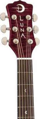 Luna FLO LOT QM Flora Lotus Acoustic/Electric Guitar (Transparent Shiraz)