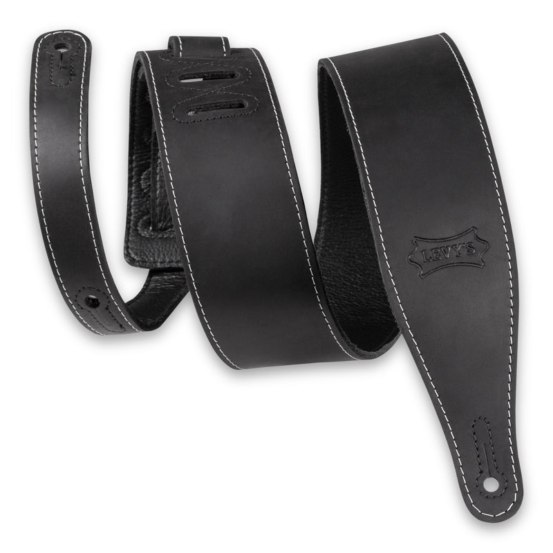 Levy's M17BAS Sangle de guitare en cuir beurre Pull-Up - 2,5" (Noir)