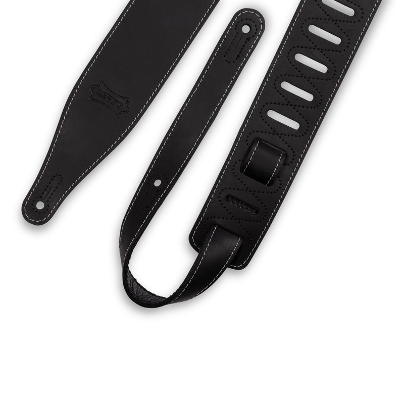 Levy's M17BAS Sangle de guitare en cuir beurre Pull-Up - 2,5" (Noir)
