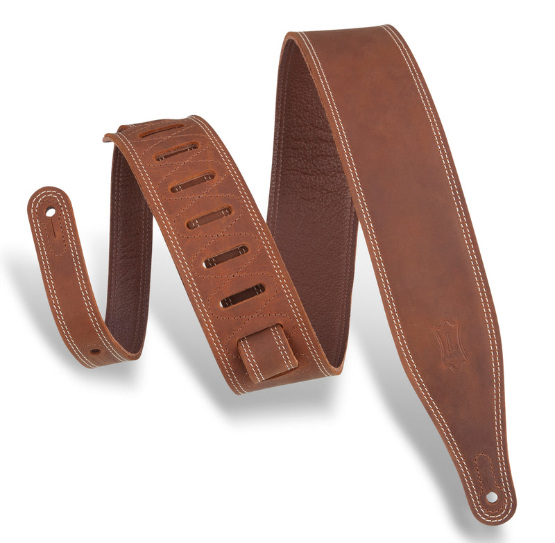 Levy's M17BDS Sangle de guitare à double couture Butter – 6,3 cm (Marron)