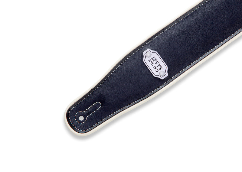 Levy's M26VCP-BLK_GRY Reversible Vinyl Guitar Strap - 2 3/4" (Black & Grey)