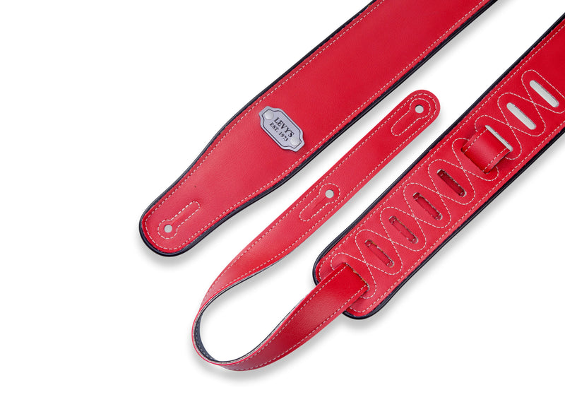 Levy's M26VP Reversible Vinyl Guitar Strap - 2 3/4" (Red & Black)