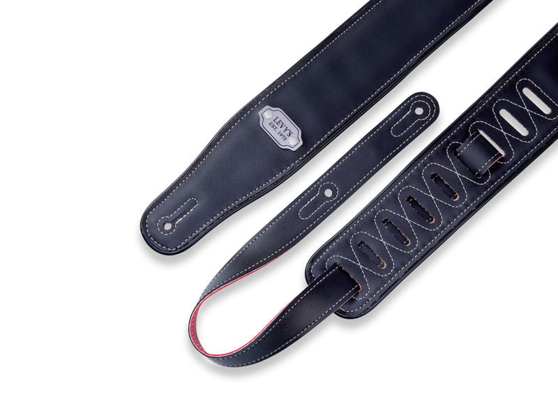Levy's M26VP Reversible Vinyl Guitar Strap - 2 3/4" (Red & Black)