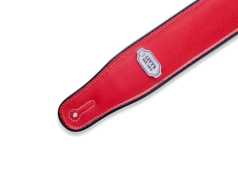 Levy's M26VP Reversible Vinyl Guitar Strap - 2 3/4" (Red & Black)