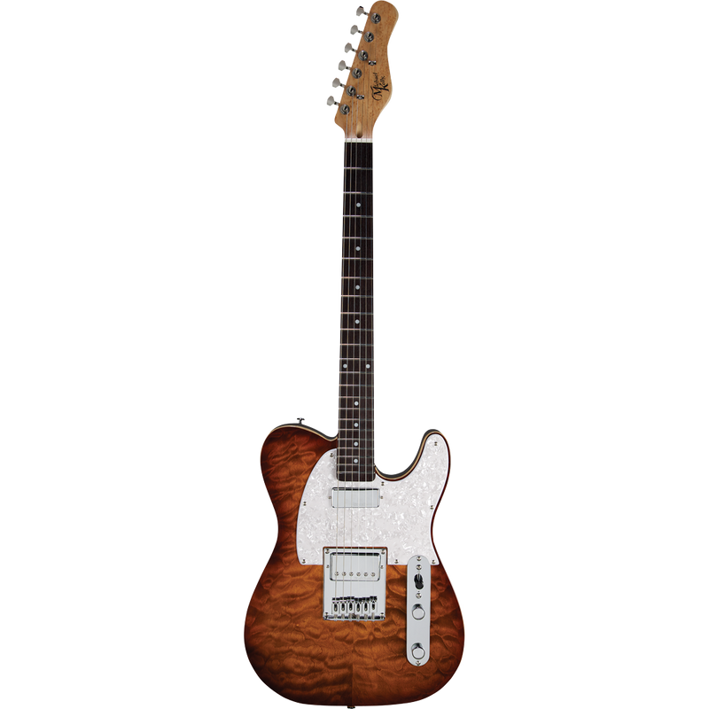 Michael Kelly MK55SAMPRO 1955 Dual Humbucker Pau Ferro Guitare électrique à touche - Amber Trans
