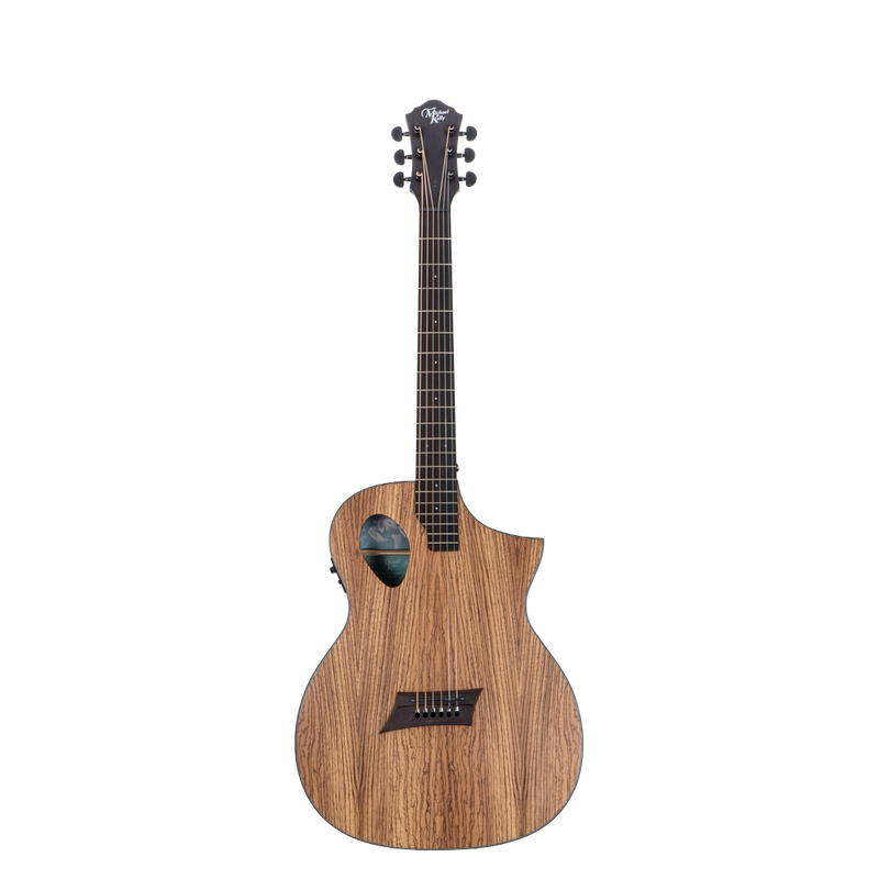 Michael Kelly MKFESZESFX Forte Port Guitare électrique acoustique exotique avec Fishman Presys 1 – Zebra Top