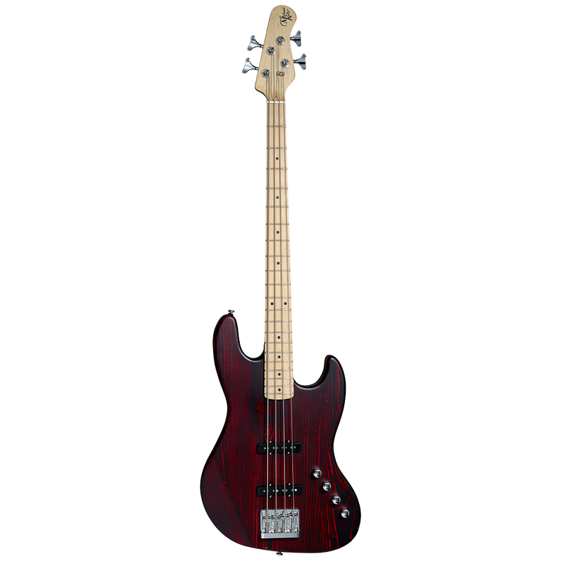 Michael Kelly MKO4OTRMRC Element 4 OP Maple Fretboard Electric Bass - Open Pore Trans Red