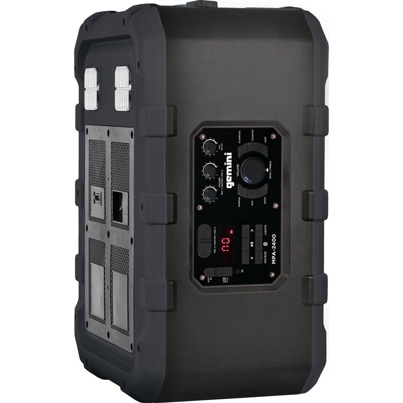 Gemini MPA-2400GRY Rechargeable Weather Resistant Trolley Speaker (Gray)